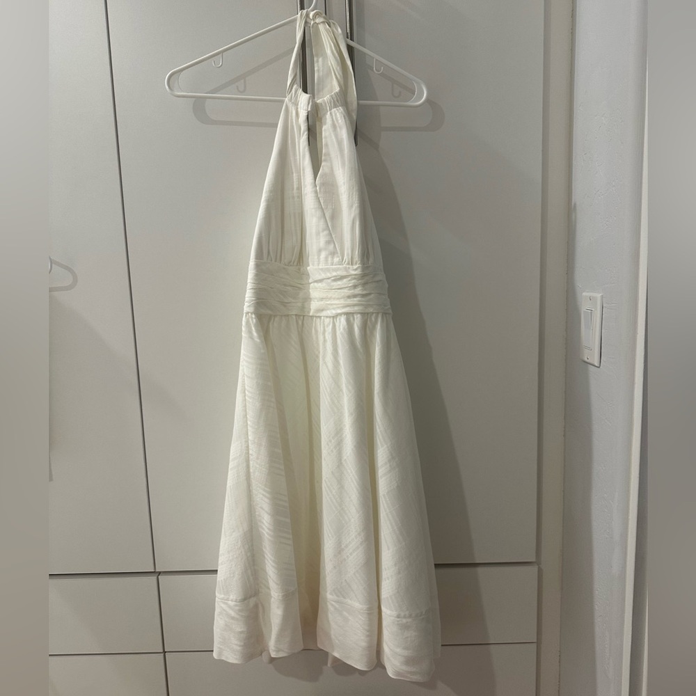 White House Black Market Ivory Halter Dress